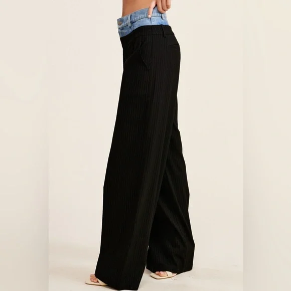 Denim Waistband Trousers in Black. New with Tags - Picture 7 of 7
